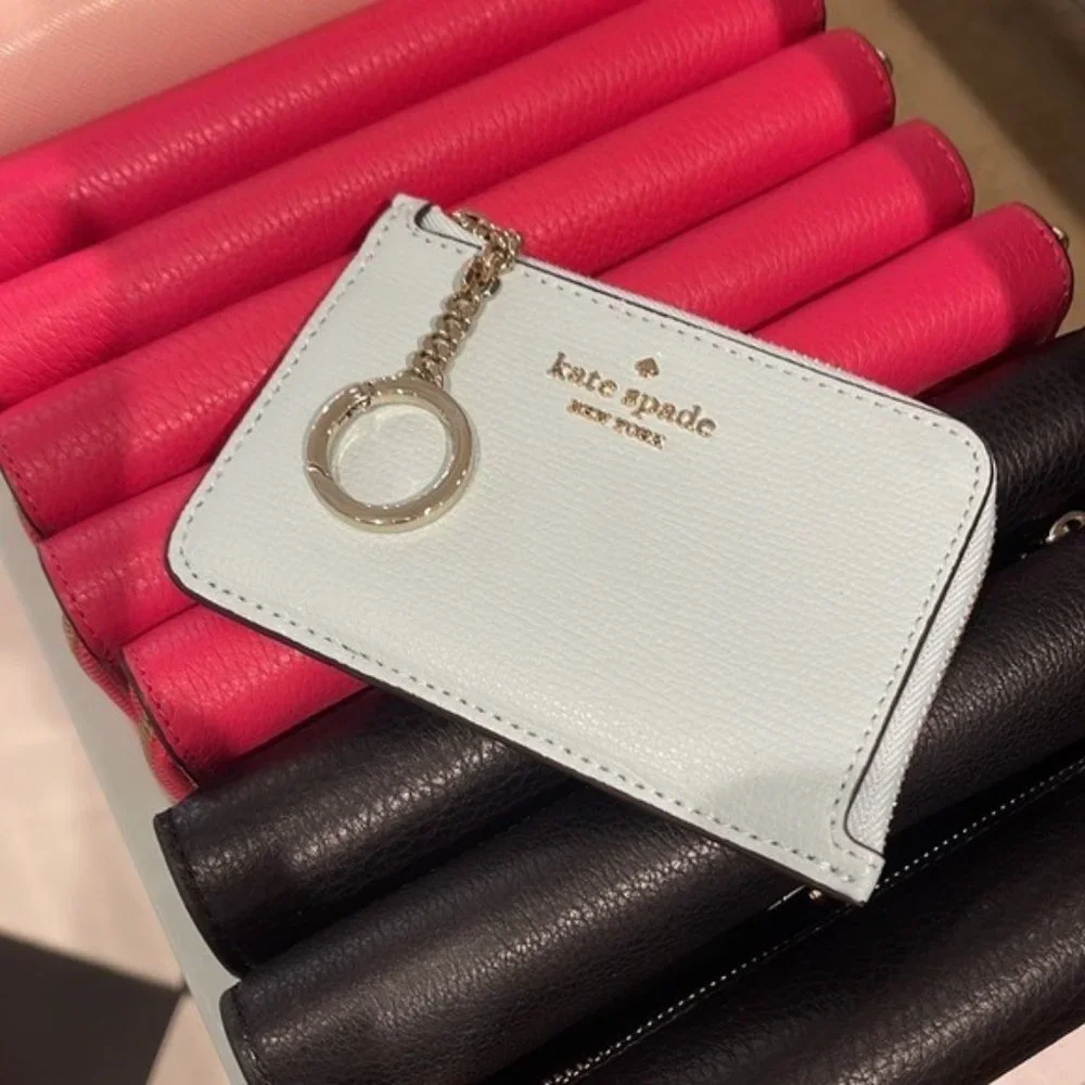 Kate Spade Darcy Medium L-Zip Card Holder Blue Glow - Picture 1 of 16